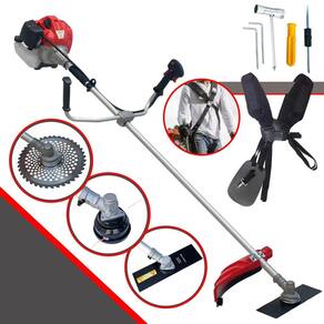 Roçadeira Anmax CG430-P TB À Gasolina 2T 43cc 2HP 9.000rpm Com 3 Opções de Corte Lâmina 2 Pontas + Lâmina 40 Dentes Vídea + Carretel de Nylon