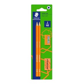 Kit 2 Lápis Preto Hb Wopex Staedtler + 2 Peças Laranja Neon