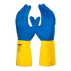 Luva Latex Amarela/Azul Neolatex Tam XG - Danny