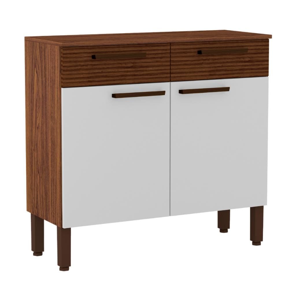 Balcão Nala Branco Nogueira Ripado