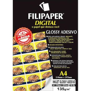 Papel Fotografico Inkjet A4 Glossy Adesivo 135G