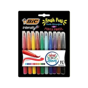 Caneta Hidrográfica Brush Intensity 10 Cores - Bic