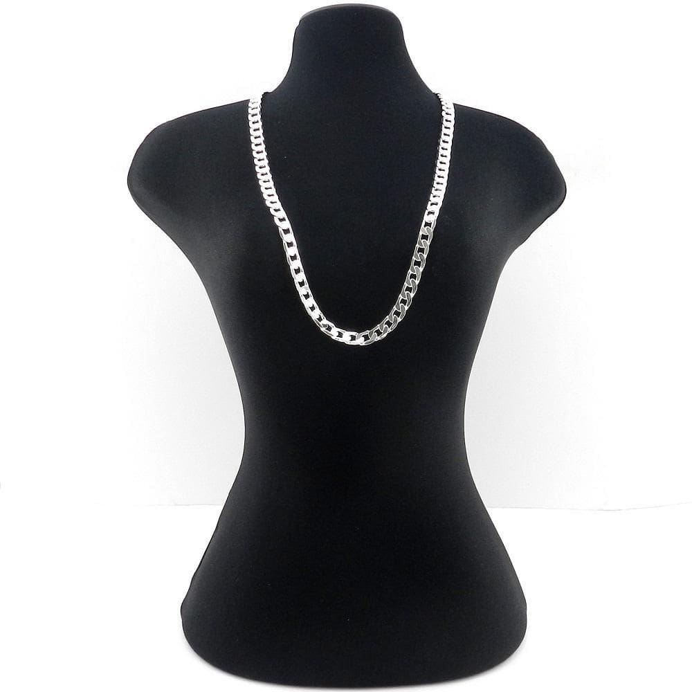 Corrente Masculina 50Cm 6Mm Largura Folheada Prata Cr419