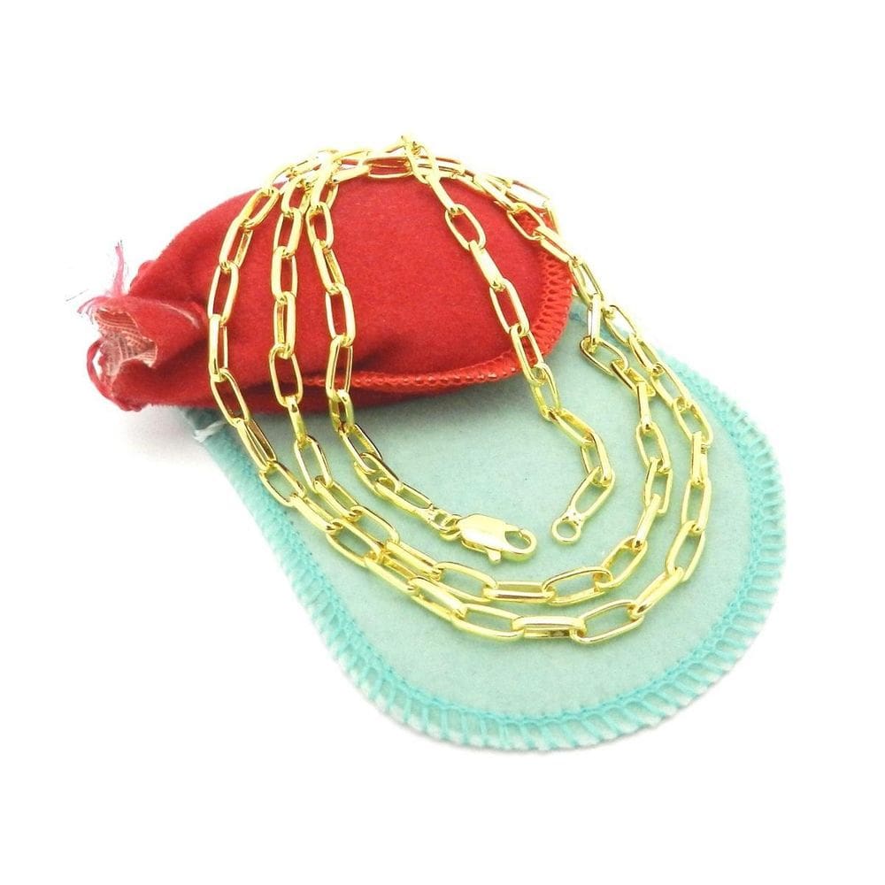 Corrente Masculina 50Cm 4Mm Largura Folheado Ouro Cr435