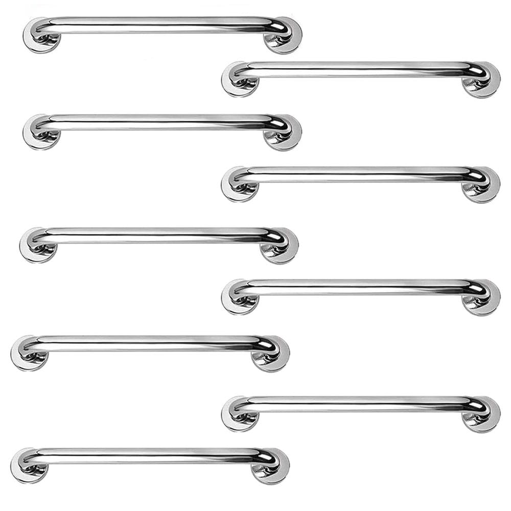 Barra Alça Apoio 50cm Aço Inox Kit 9 Uni Idoso Gestante Cadeirante Acessibilidade PCD Suporte