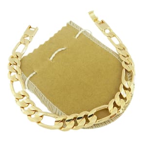 Pulseira Masculina 21Cm 1Cm Largura Folheada Ouro Pl218