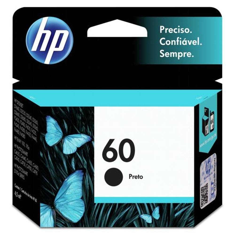 Cartucho HP CC640WB nº 60 preto 4ml  HP