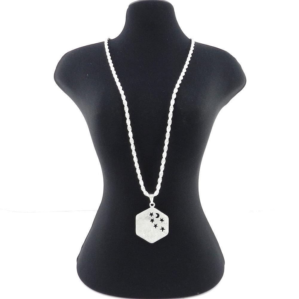 Corrente Masculina 60Cm 4Mm Sextavado Folheada Prata Cr273