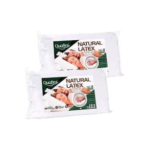 Travesseiro Látex Natural King Alto LN1000 Lavável c/ Capa Percal 200 Fios Kit c/ 2 Un 90x50 - Duoflex