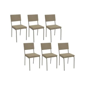 Cadeira Sala de Jantar Zaria 2C128 Kit 6 Un Niquel/Boucle Fendi A057 - Kappesberg