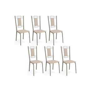 Cadeira Sala de Jantar Florença 2C005NK Aço Kit 6 Un Niquel/Nude 16 - Kappesberg