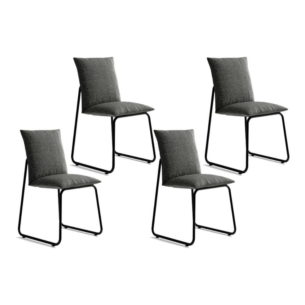 Cadeira Sala de Jantar Soft 1750 Kit 4 Uni Preto/Linho Grafite - Carraro