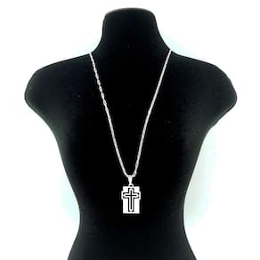 Corrente Masculina 70Cm 2Mm Placa Folheada Prata Cr647