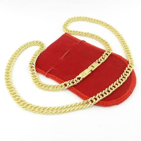 Corrente Masculina 50Cm 6Mm Largura Folheado Ouro Cr496
