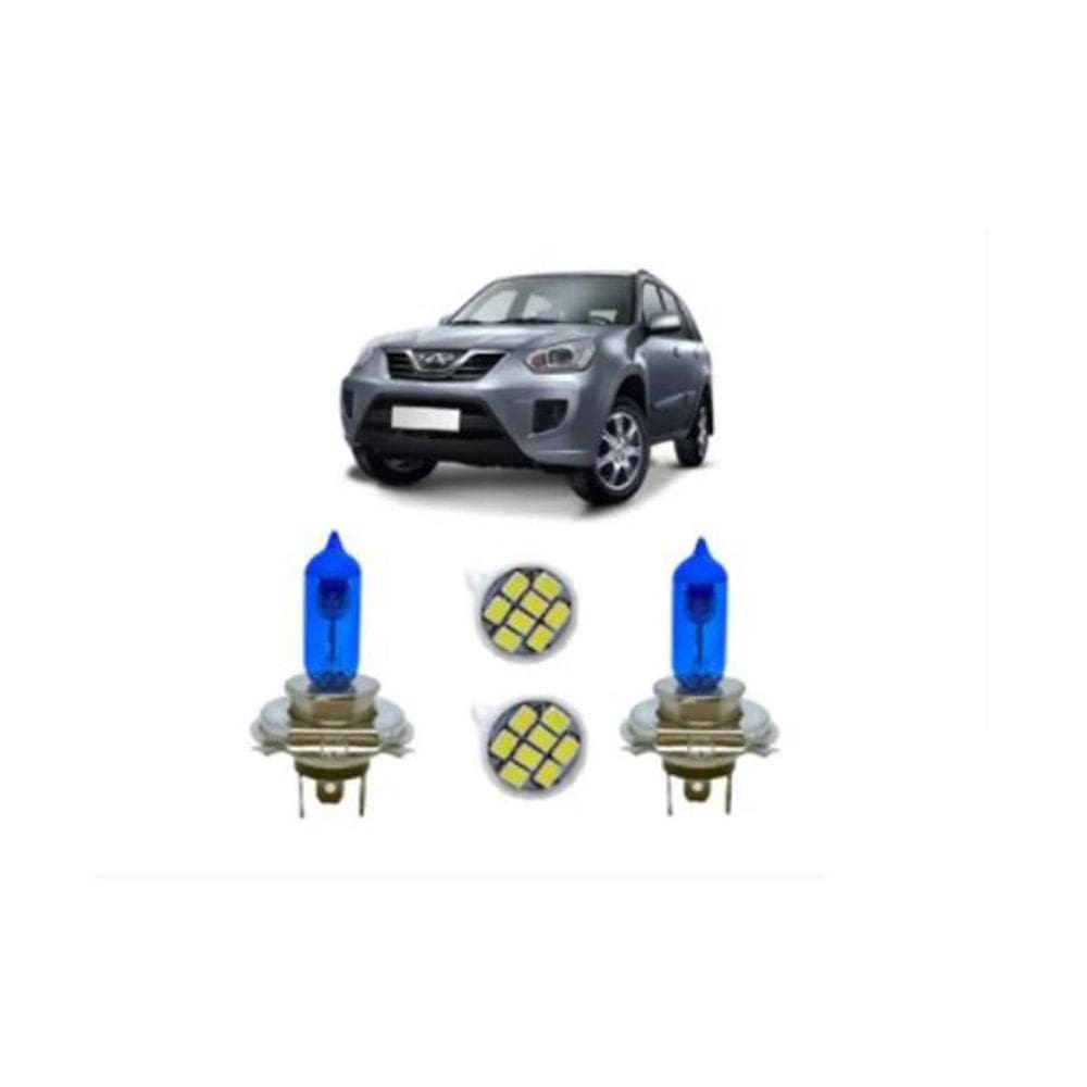 Kit Lampada Super Branca Chery Tiggo 2009/2012 Alto/Baixo