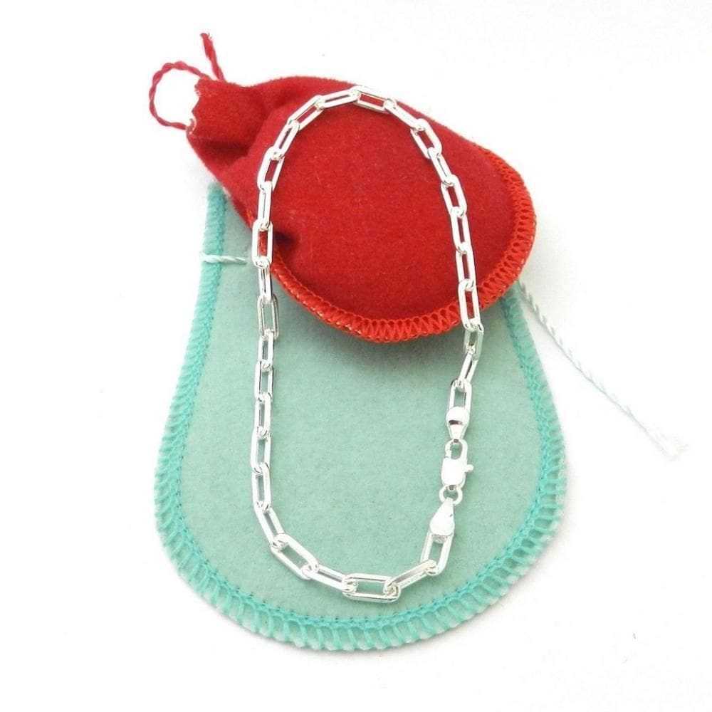 Pulseira Masculina 18Cm 4Mm Largura Folheada Prata Pl442