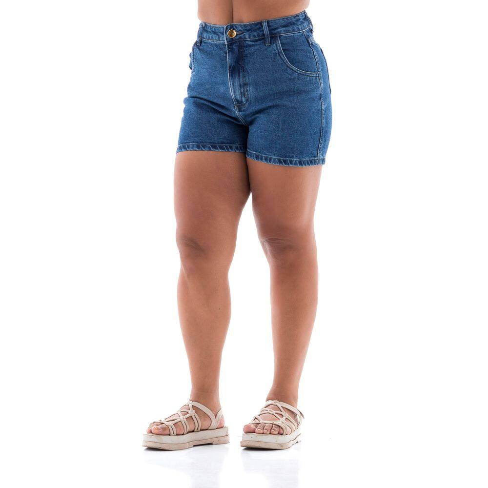 Shorts Jeans Feminino Arauto Mom Megaflex
