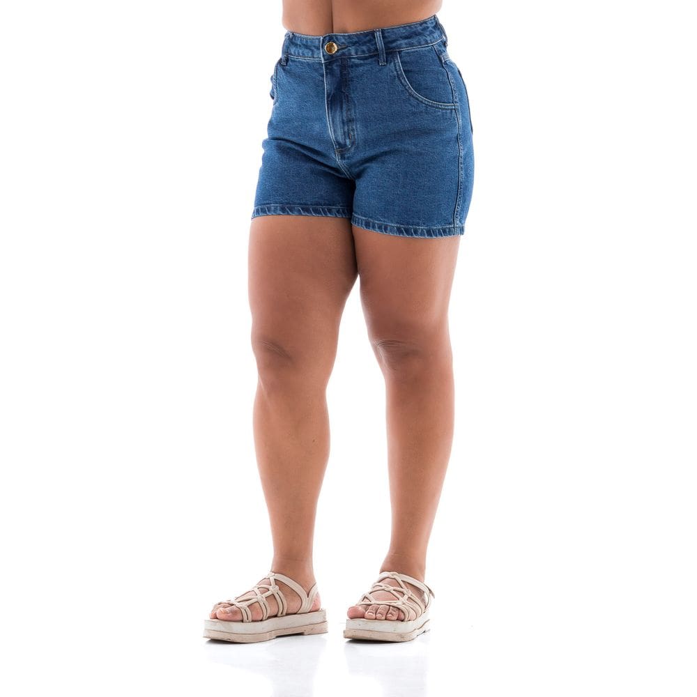 Shorts Jeans Feminino Arauto Mom Megaflex