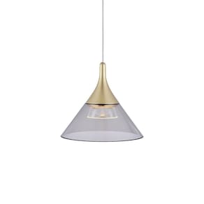 Lustre Pendente Nordecor Thom 2695 Dourado Fosco Led Bivolt Dourado Fosco 2695