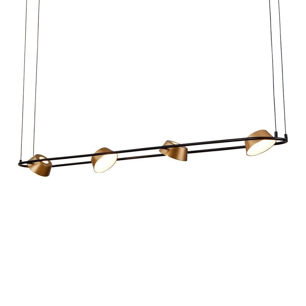 Lustre Pendente Nordecor Zavi 2547 Ouro Fosco - Preto Led Bivolt