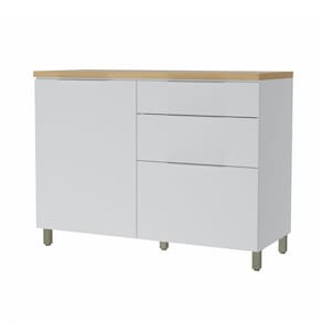 Balcão de Cozinha para Pia Marquesa 1 Porta 3 Gavetas 100% Mdf Branco/Natural - Nesher