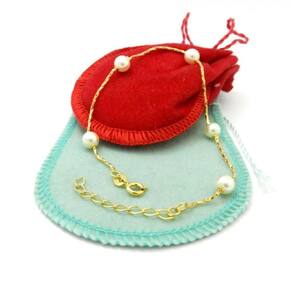 Pulseira Feminina 20/23Cm Perola 6Mm Folheado Ouro Pl458