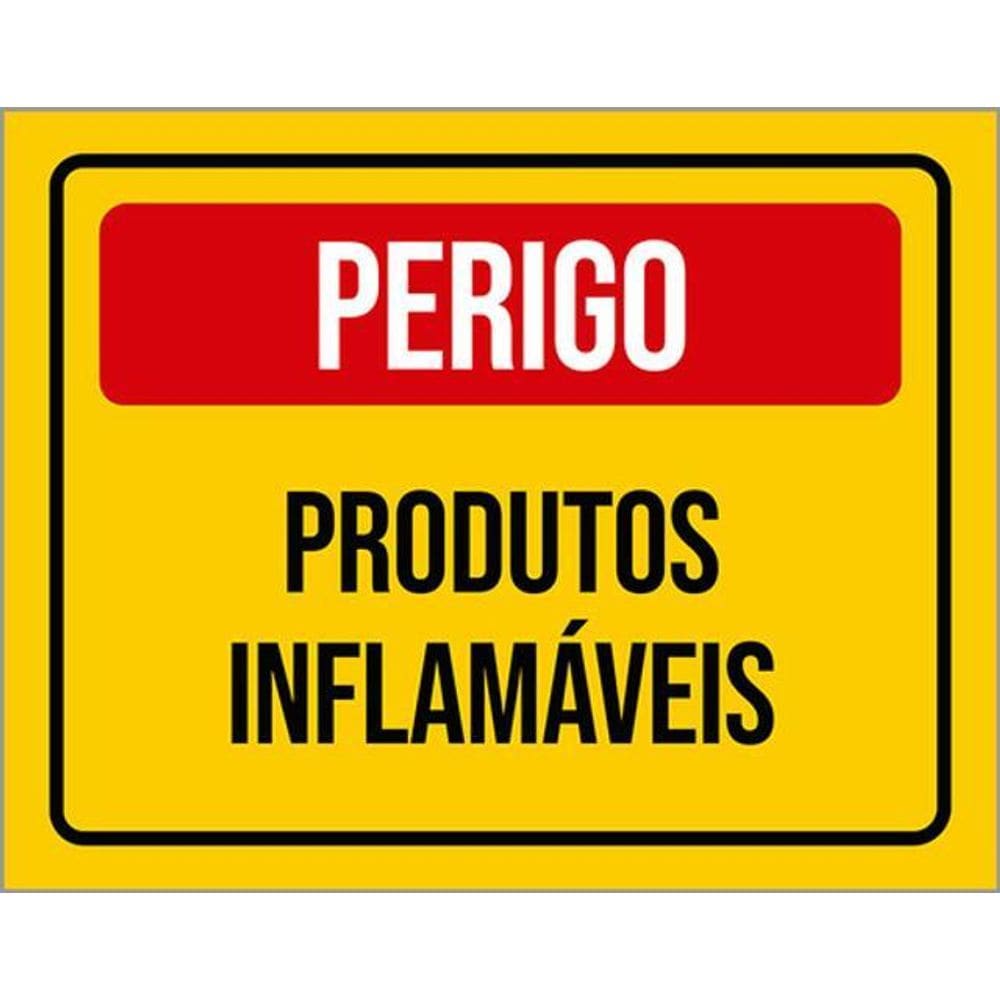 Kit 5 Placas De Perigo Produtos Inflamáveis 36X46