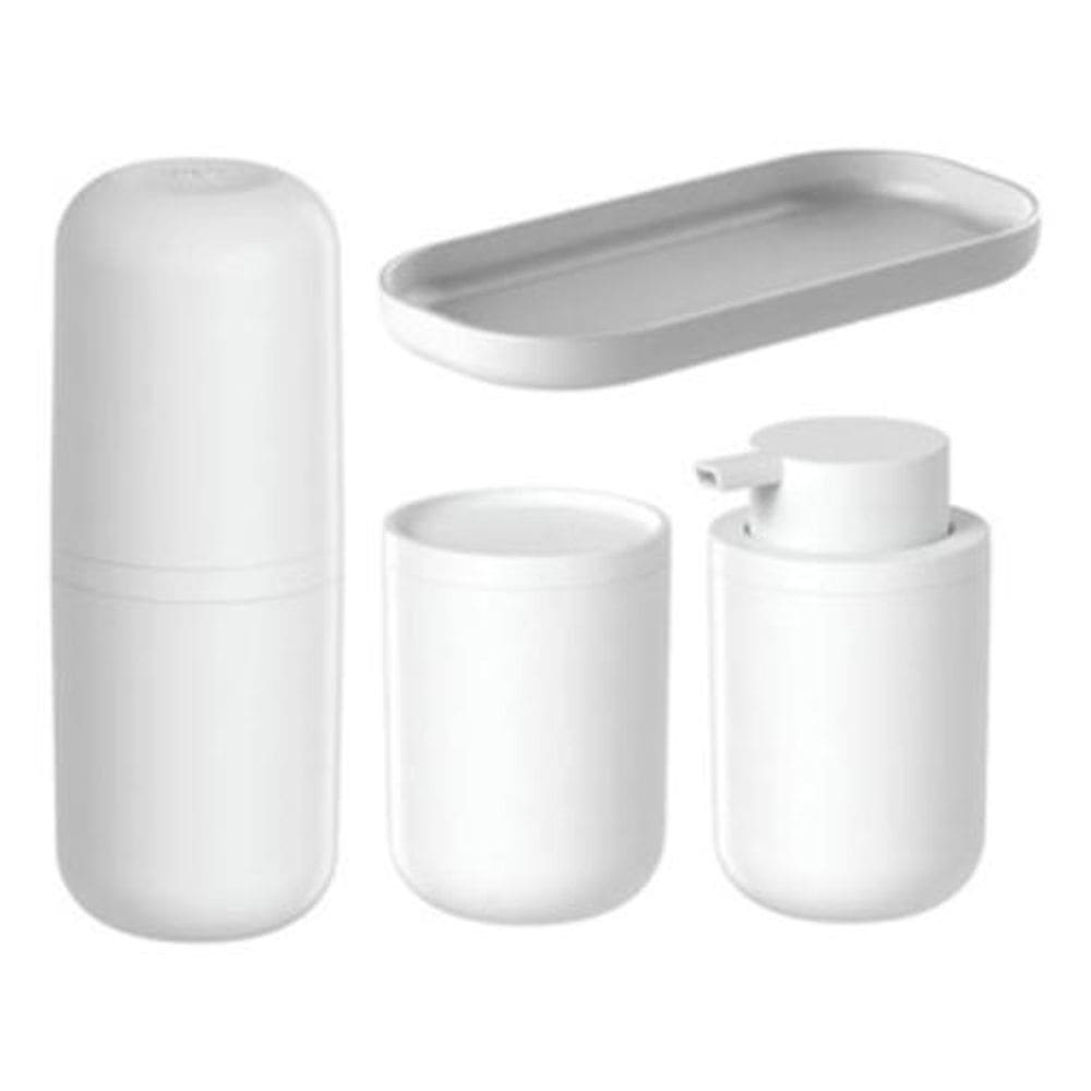 Kit Lavabo Banheiro 4 Peças Bold Fosco Premium - Branco