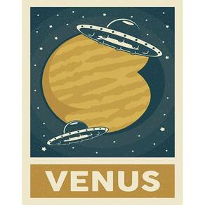 Placa Decorativa Espaço - Planeta Venus 36X46