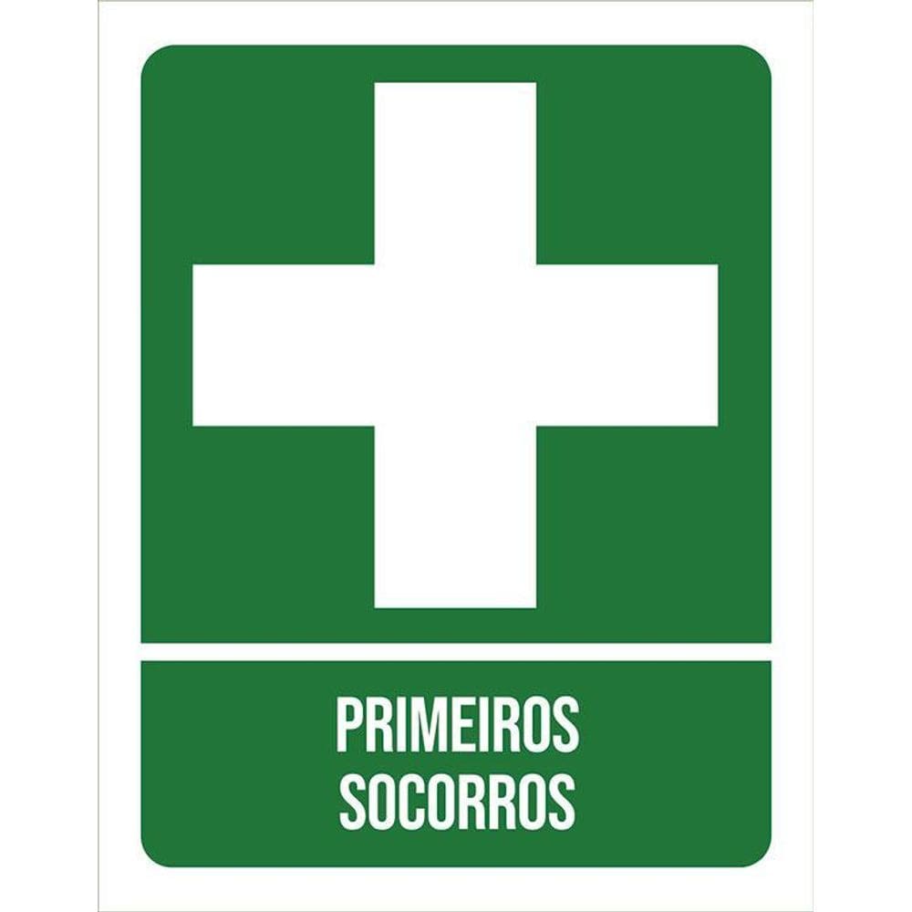 Placa Sinalização Ambiente Primeiros Socorros 36X46