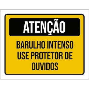 Placa Atenção Barulho Intenso Use Protetor Ouvidos 36X46