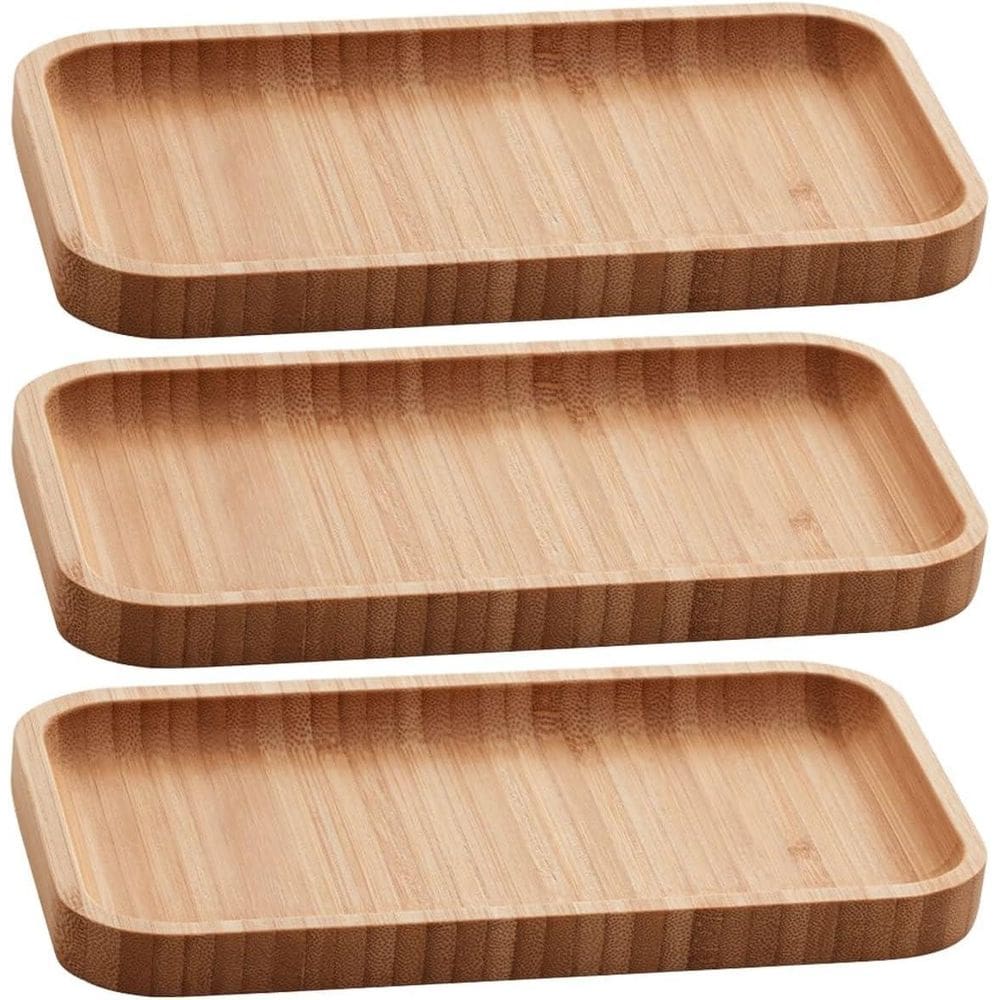 Kit 3 Bandejas De Bambu Hire 20X10X1,5Cm