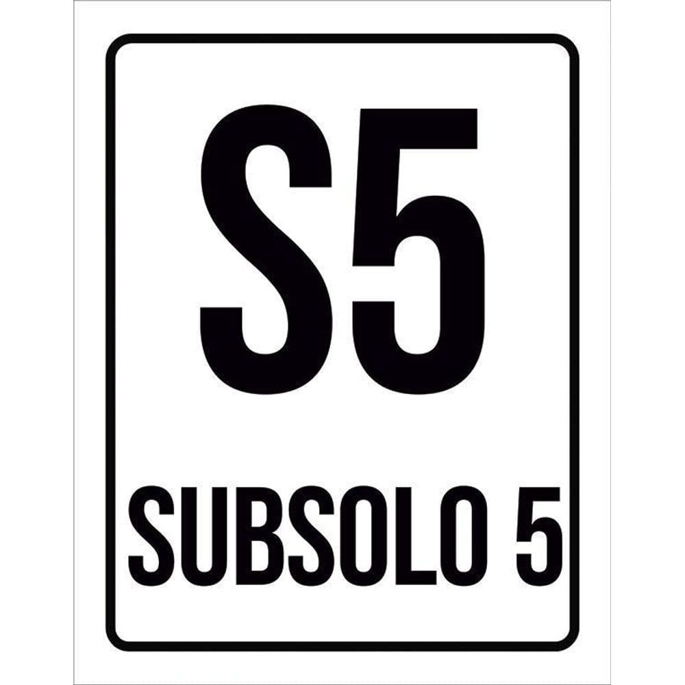 Placa Sinalização Ambiente Indicativo S5 Subsolo 5 36X46