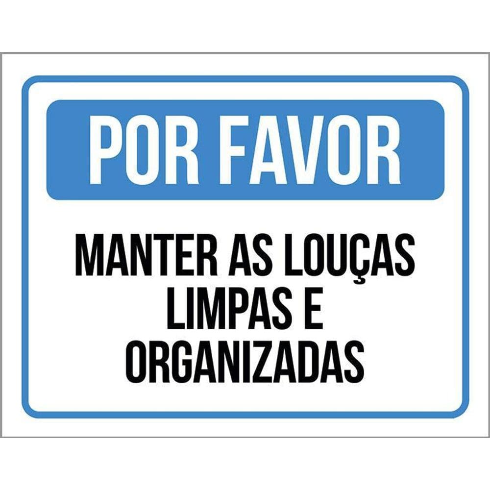 Placa Sinalização - Por Favor Manter Louças Limpas 36X46