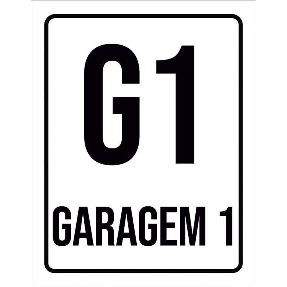 Placa Sinalização Ambiente Indicativo G1 Garagem 1 36X46