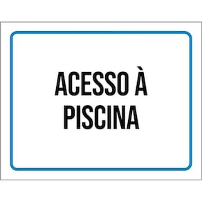 Placa Ambiente Sinalização Setor Acesso À Piscina 36X46