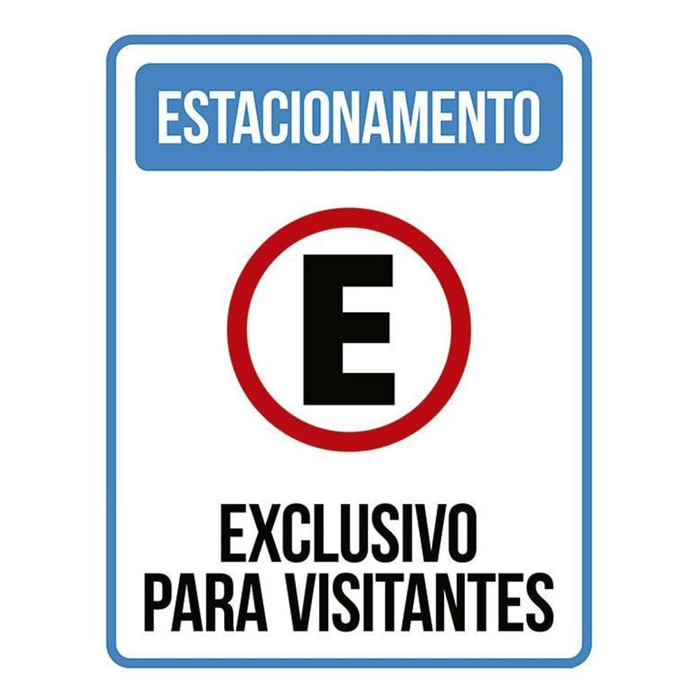 Placa Sinalização Estacionamento Exclusivo Visitantes 36X46
