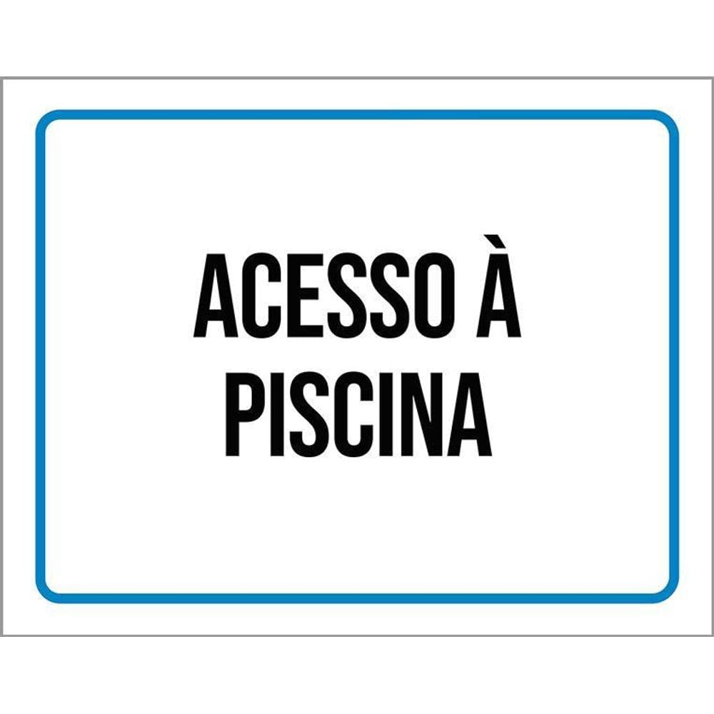 Placa Ambiente Sinalização Setor Acesso À Piscina 36X46