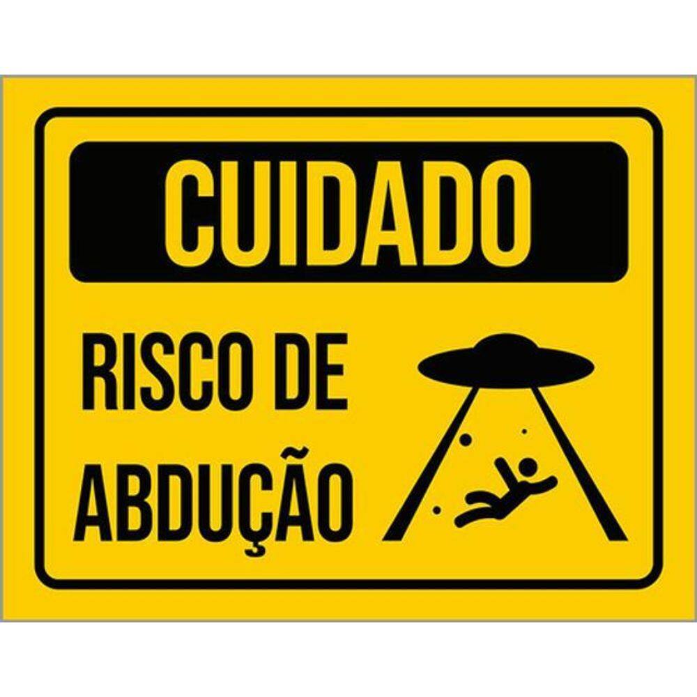 Kit 3 Placas Sinalização - Cuidado Risco De Abdução