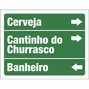 Kit 3 Placas Sinalização Cerveja Cantinho Churrasco Banheiro