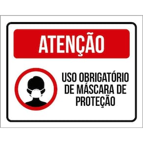 Placa - Atenção, Uso Obrigatório Máscara De Proteção 36X46