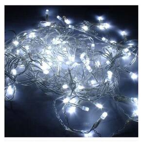 Pisca Pisca 100 Leds Brancos 8 Funções Fio Verde 127V 10M