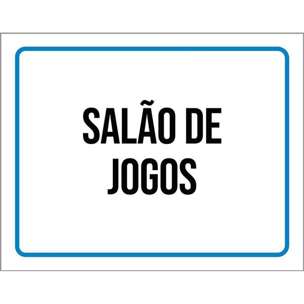 Placa Ambiente Sinalização Setor Salão De Jogos 36X46