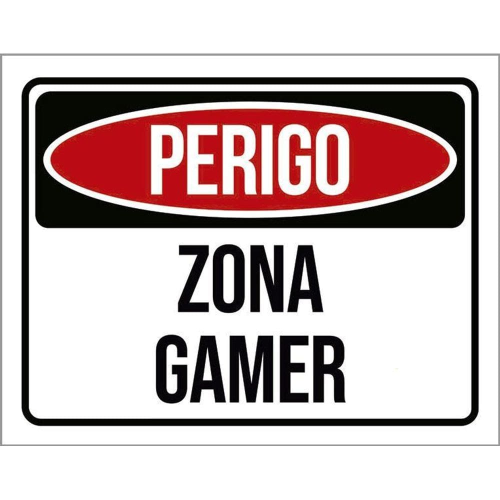 Placa Decorativa - Perigo Zona Gamer 36X46