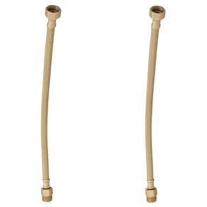 Kit 2 Engate Mangueira Flexível Dourado Trançado Inox 40Cm