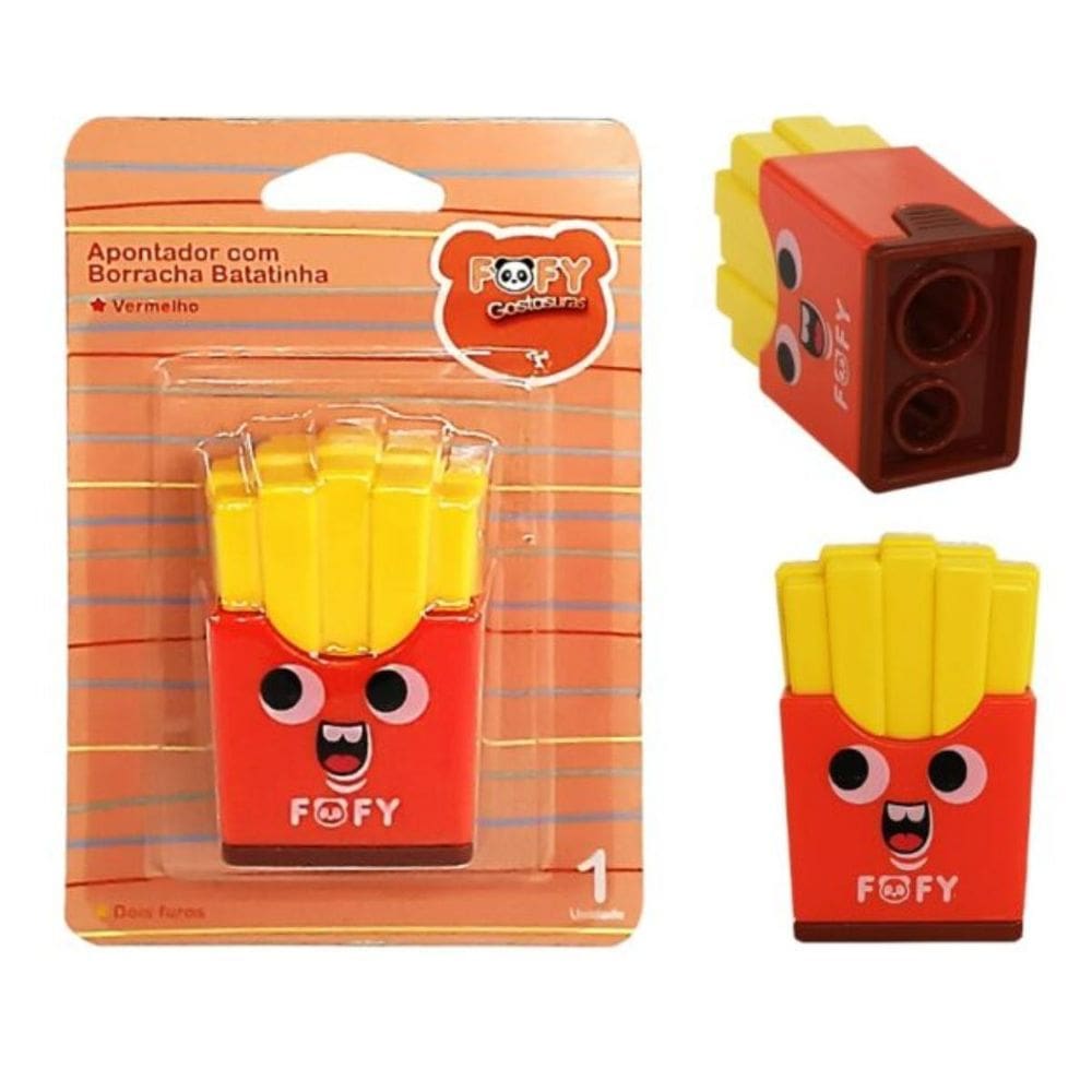 Apontador Infantil Com Borracha Batatinha Vermelho - Fofy