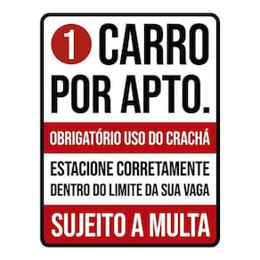 Kit 3 Placas Condominio Garagem 1 Carro Por Apartamento
