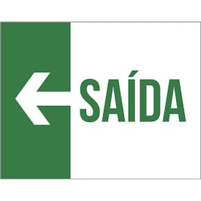 Placa Sinalização Saída Lado Esquerdo 36X46
