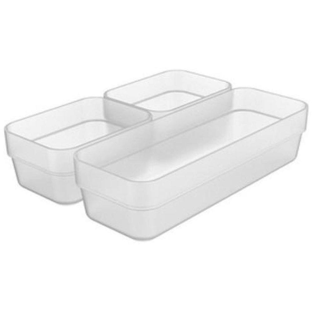 Kit 7 Organizadores Gavetas Material Ou Maquiagens - Natural