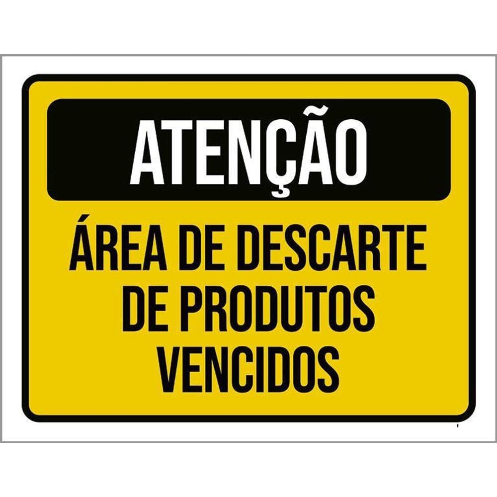 Placa Atenção Área De Descarte Produtos Vencidos 27X35